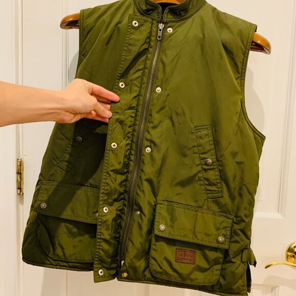 Lauren RL Ralph Lauren Vest Womens Medium Green Hunting Dog Print - Picture 8 of 12